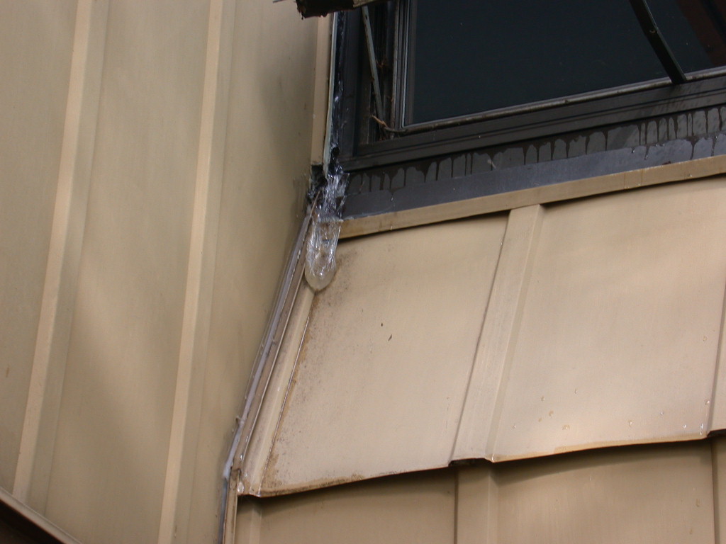 Caulk drooled into an icicle after a rain