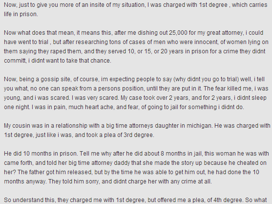 Rodney walker on a forum admitting to 1st degree