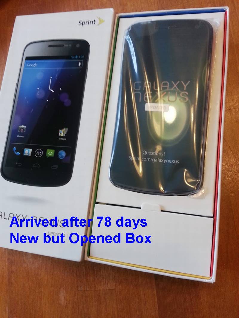 After 78 days - New Phone received *Open Box*