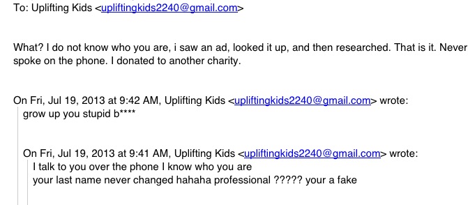 Email from upliftingkids.org