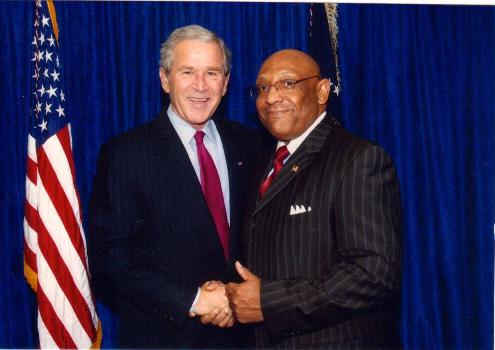 Larry Hales with George Bush