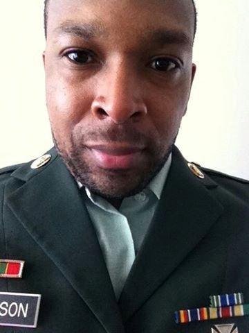 This is the picture one of the women sent me.  This is my military uniform that he put on and took a picture of while I was at work!  This is a felony!