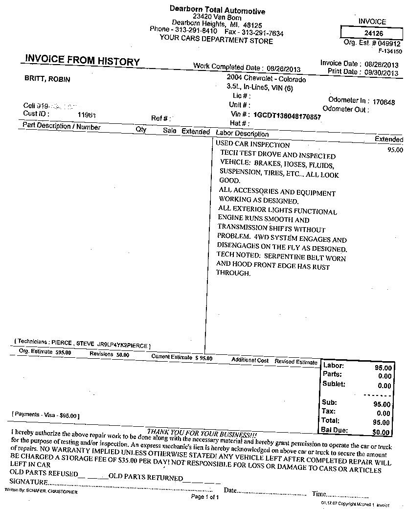 Report of inspection findings from DTA