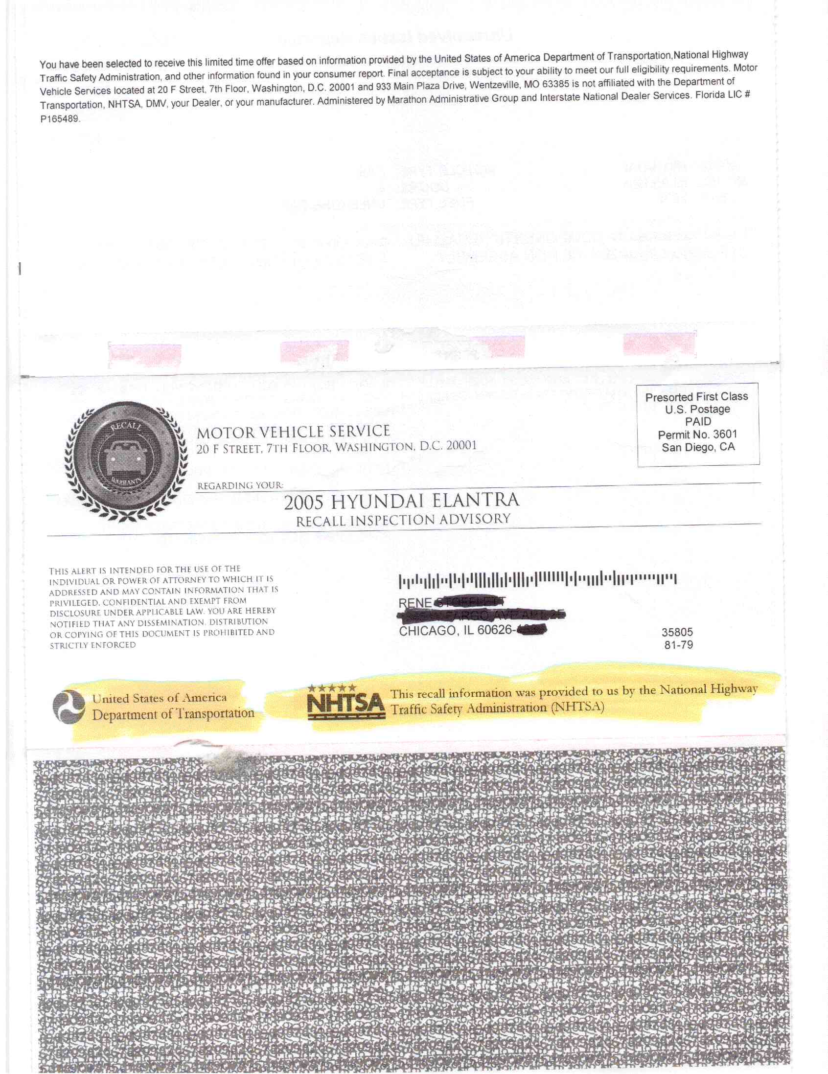 note government agencies on envelope
