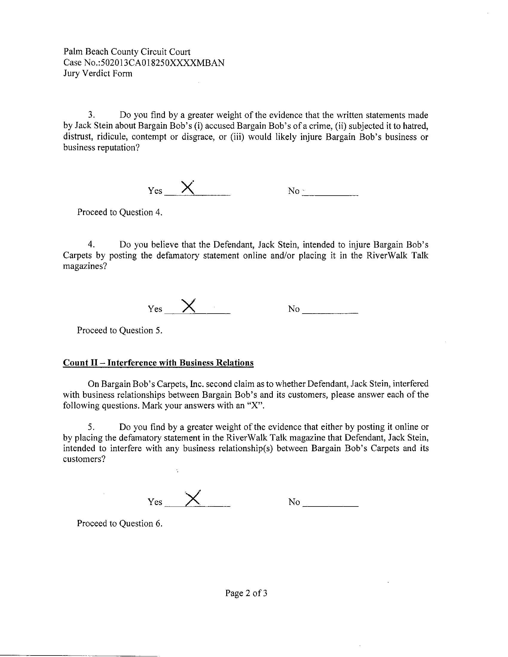 Jury Verdict Page 2 of 3
