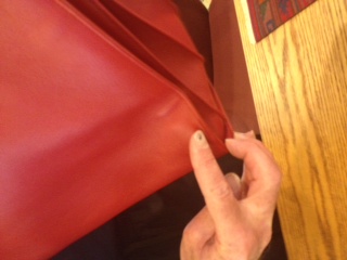 one of creases in the leather it is on each of the 4 sides. 