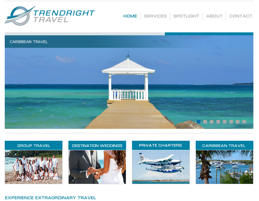 Trendright Travel website