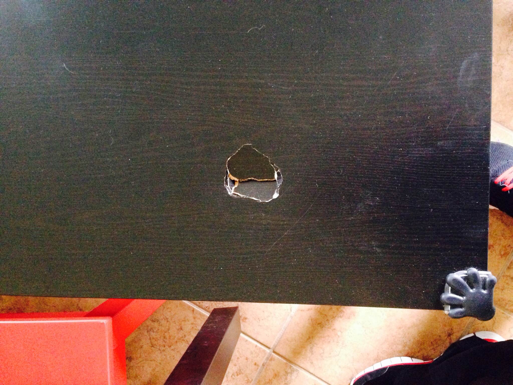 Big hole on my table