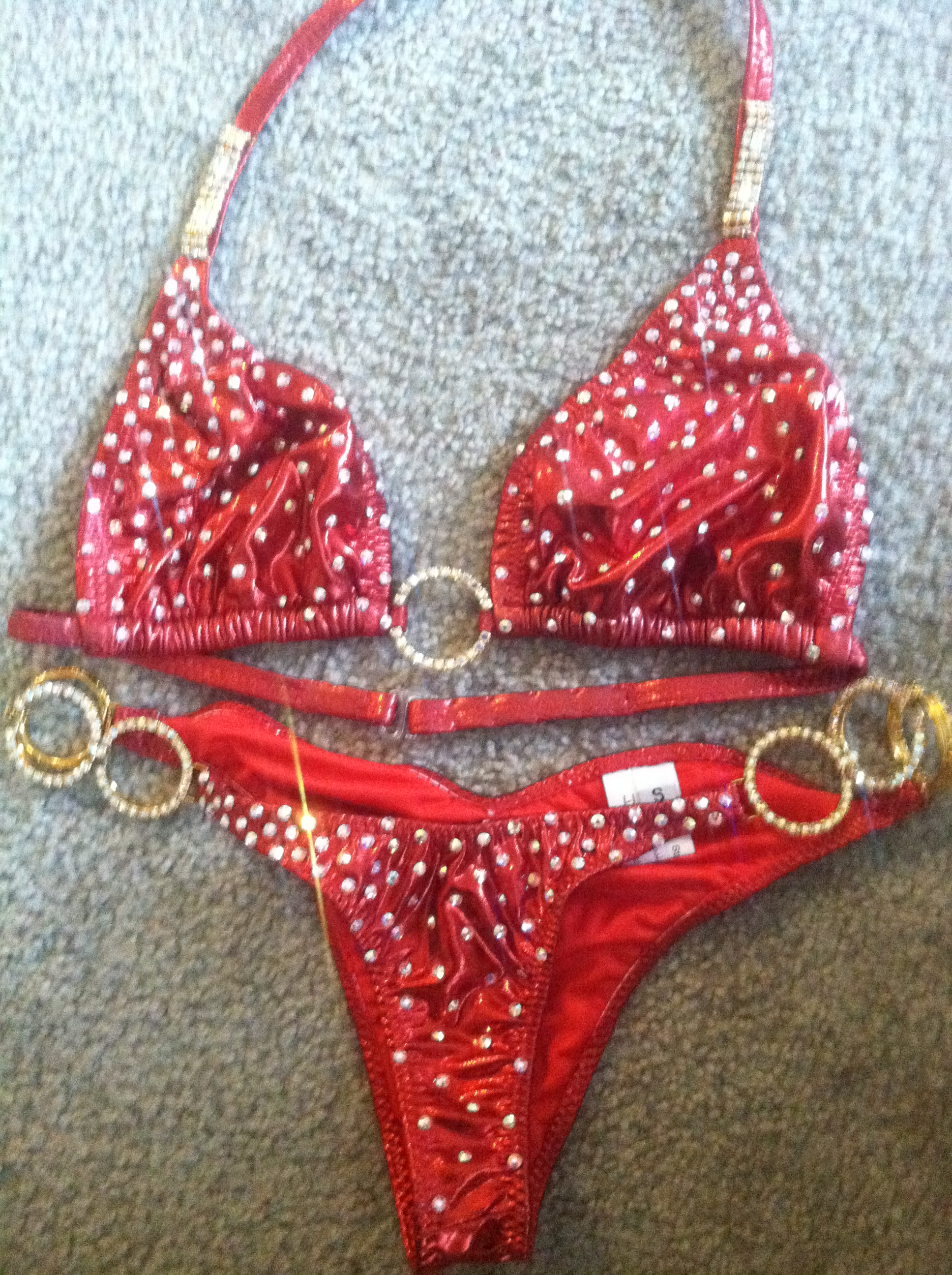 Red Foil Competition Bikini