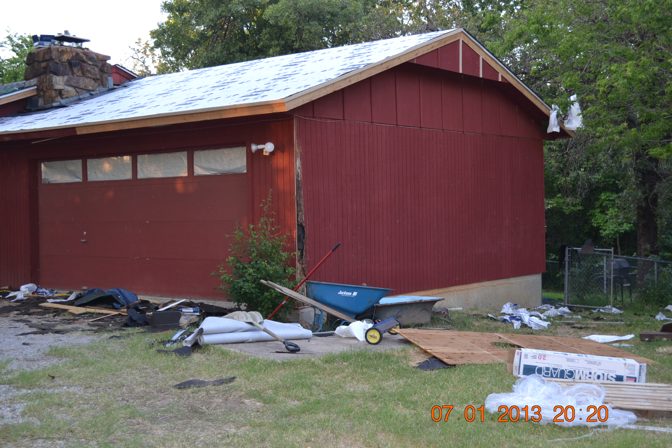 More of the mess. The told me they would clean the mess every day. And after that I would have no nails and shingles in my yard. We still haev nails and shingle peices