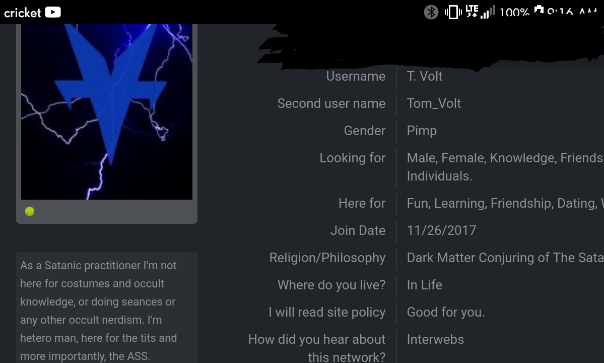 Tom's profile on so-called "S.I.N."!