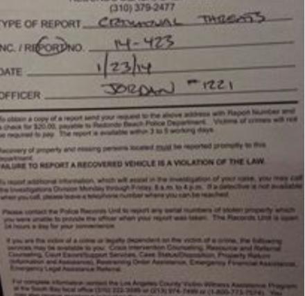 criminal report against Lemore