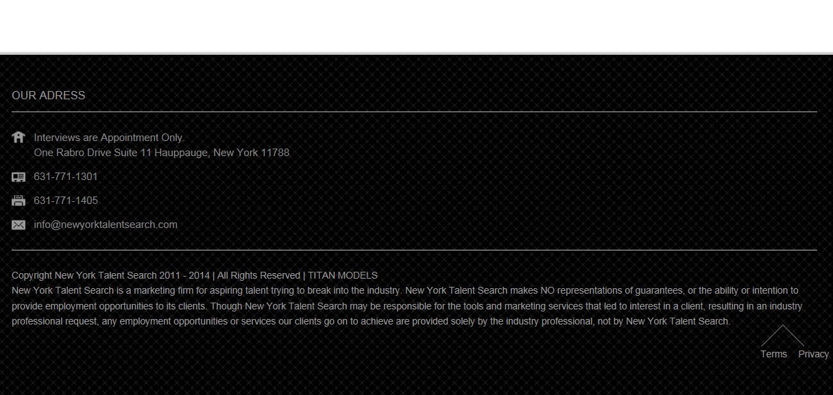 New York Talent information on page same as Titan