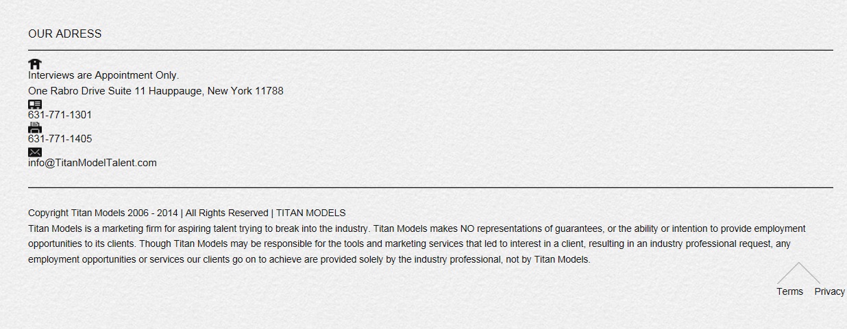 Titan information same as New York Talent search