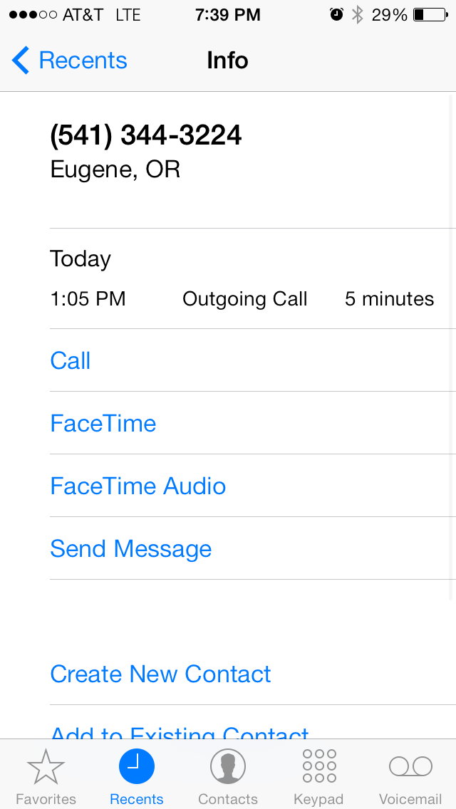The phone record when my wife gave approval.  Notice this call ended at 1:10pm.  I called them at 1:15 to cancel servive so you can clearly see the rip-off Gary's Independent Subaru Service did!