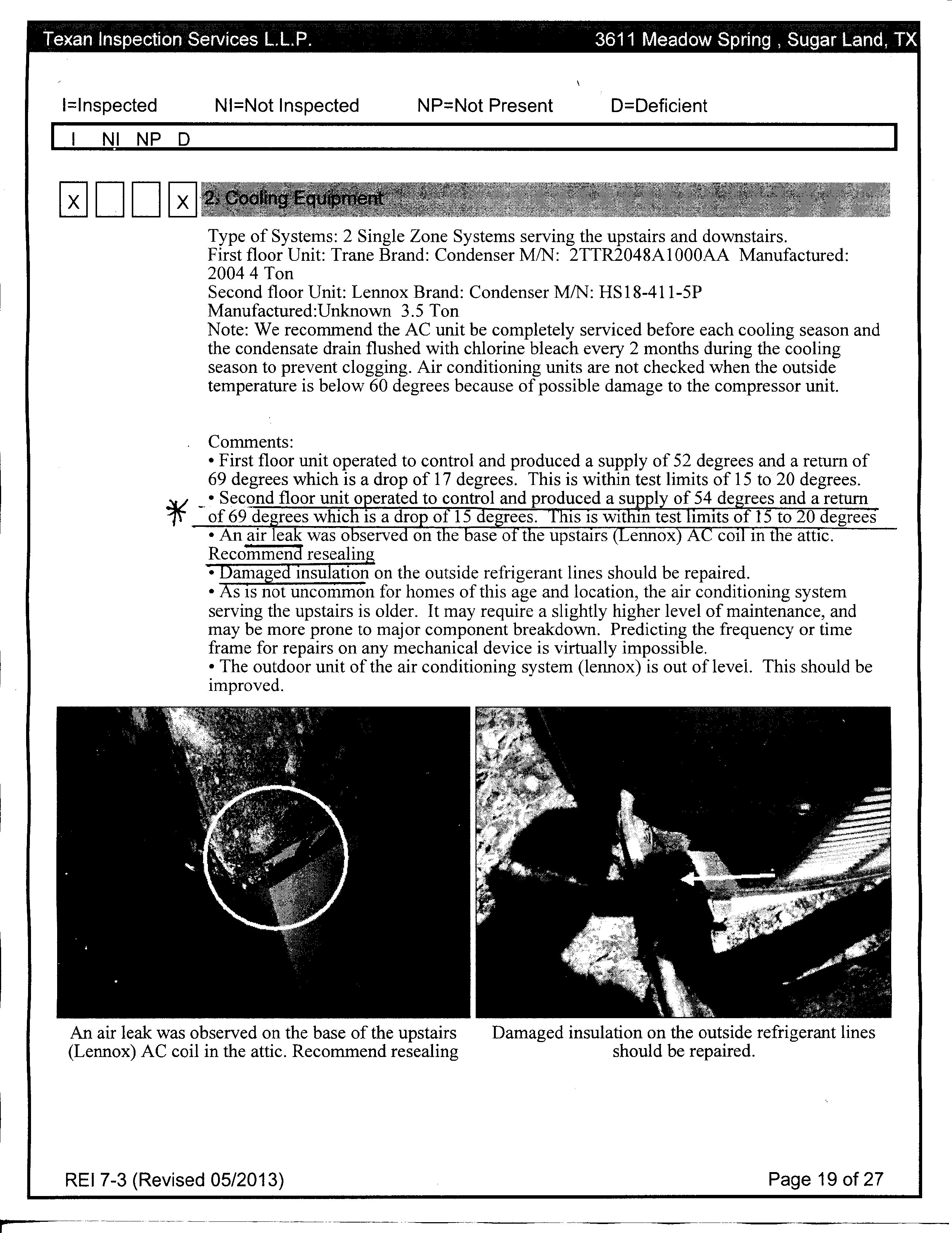 copy of inspection report