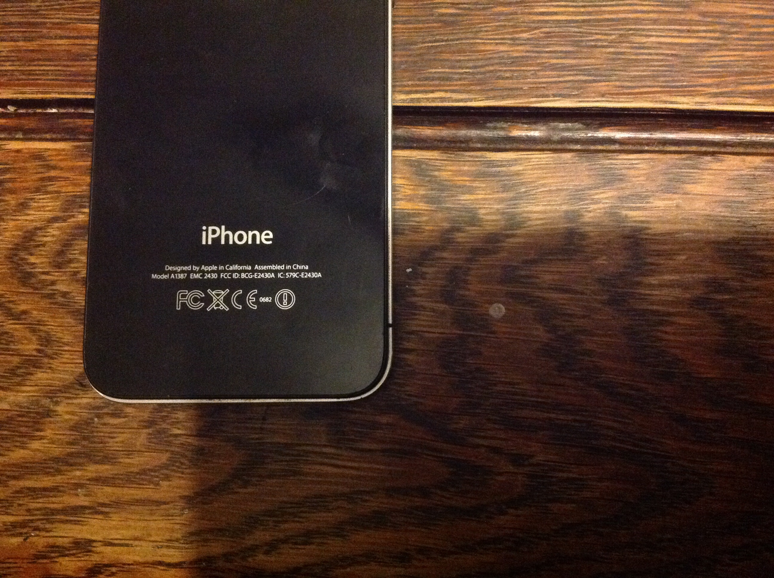 The back of my old iPhone, I believed that the numbers would uniquely identify it but they do not.