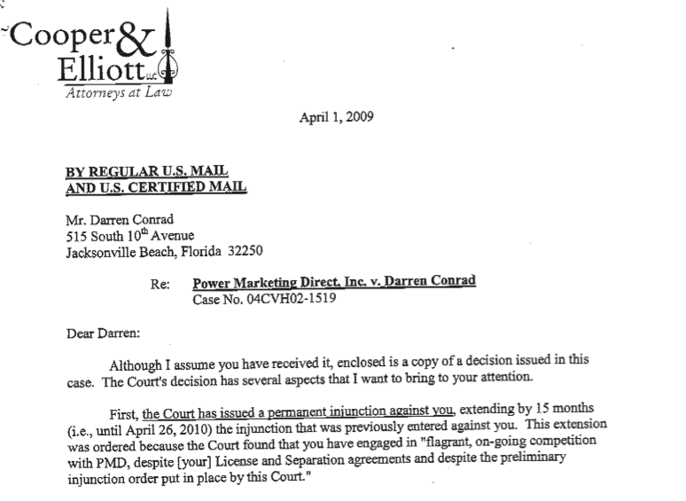 Darren Conrad Jacksonville FL Judgement Fees Owed