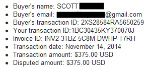 Claim resolve transaction Nov 14, 2014