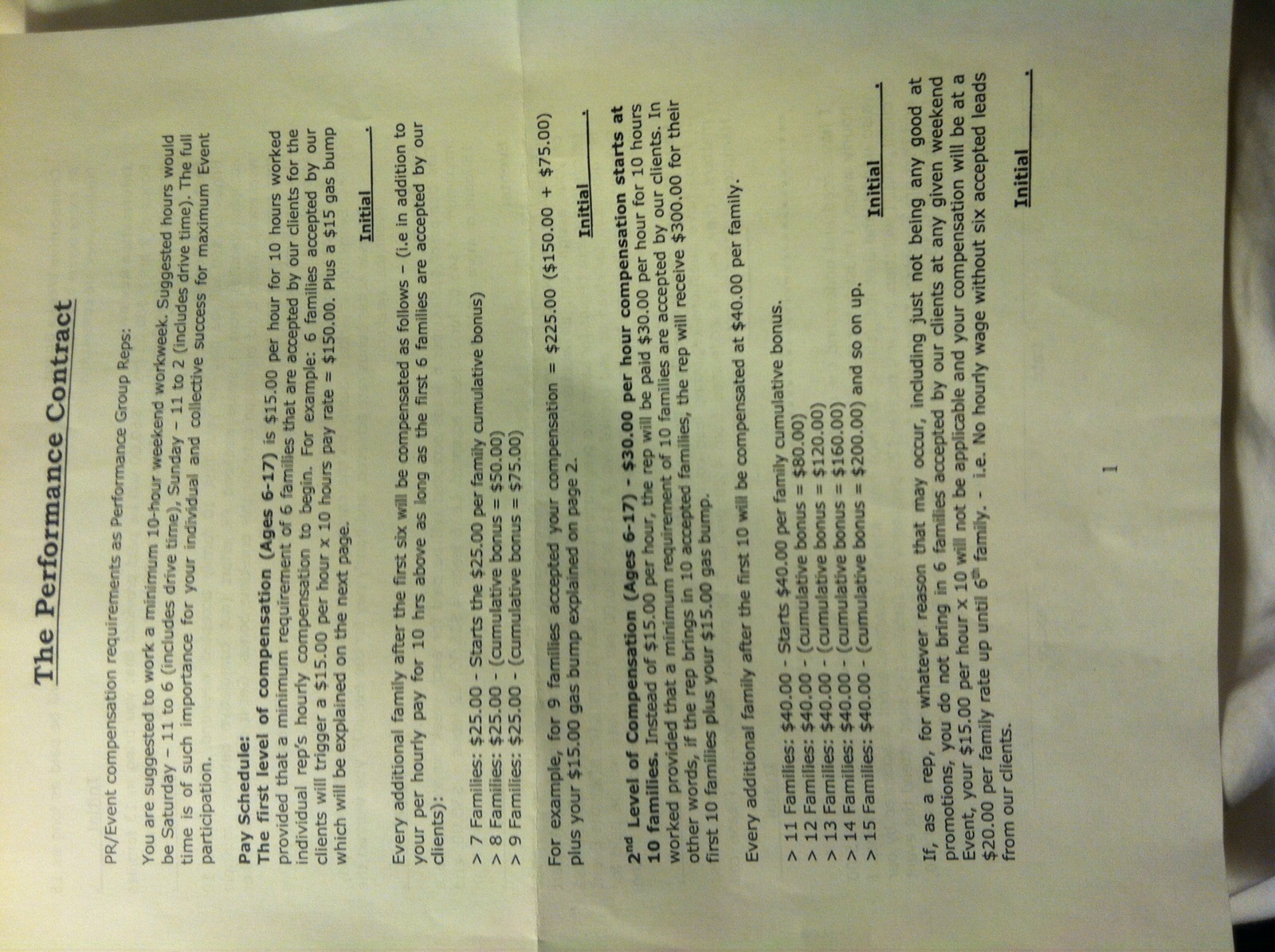 This is our contract, after we were lied to and offered 30.00 hourly