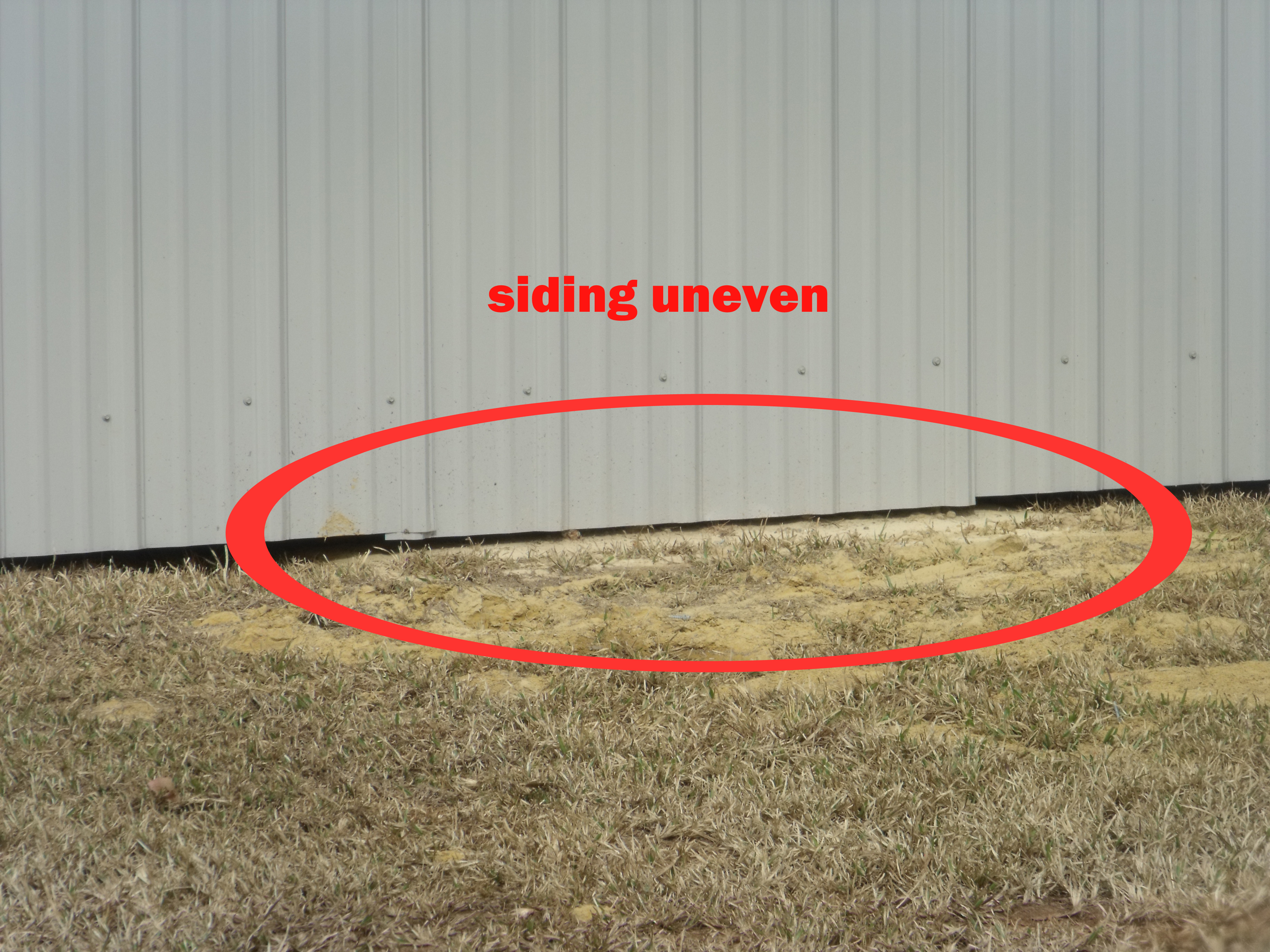 Siding is uneven, lumber is NOT ground contact rated