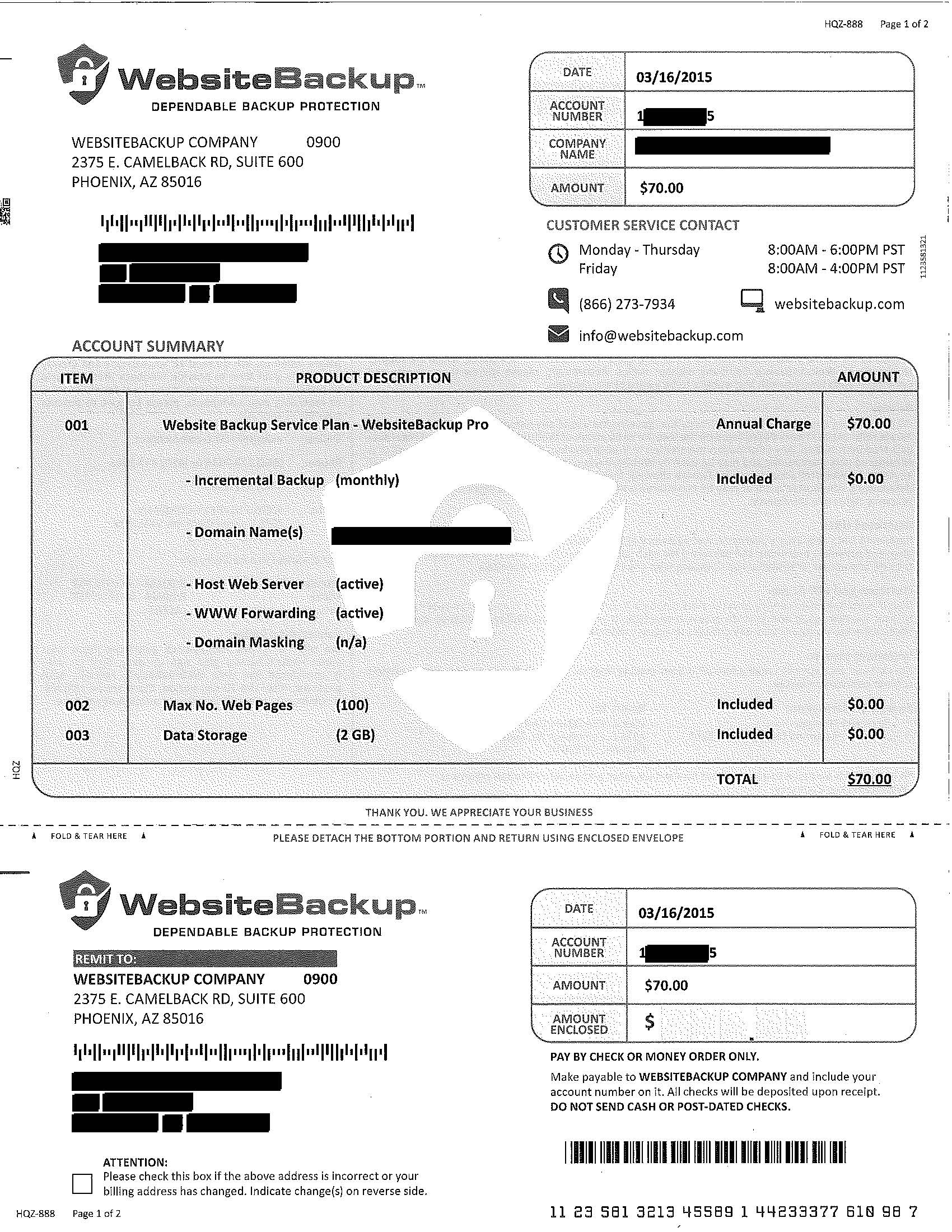 Invoice that was received.