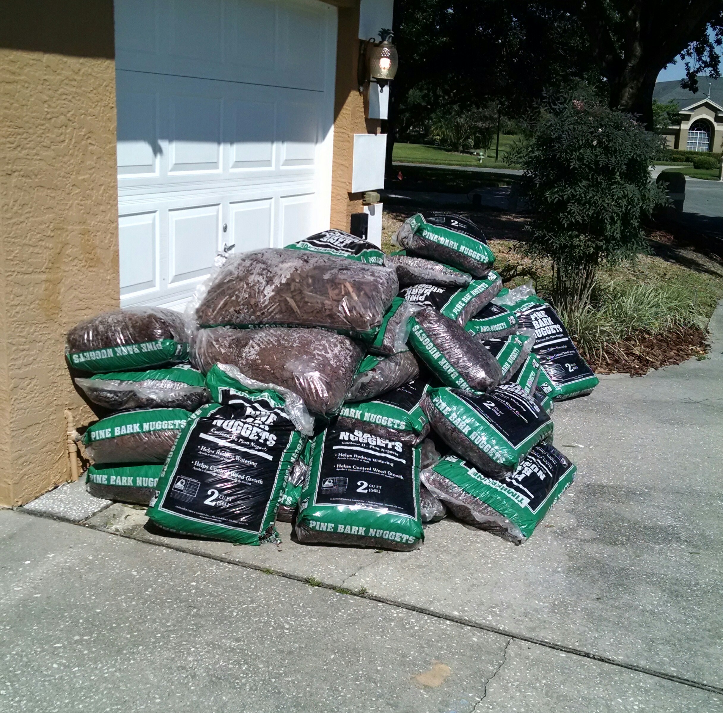 50 bags of mulch in front of my garage door.  It's still there as I'm disabled and not able to move it.