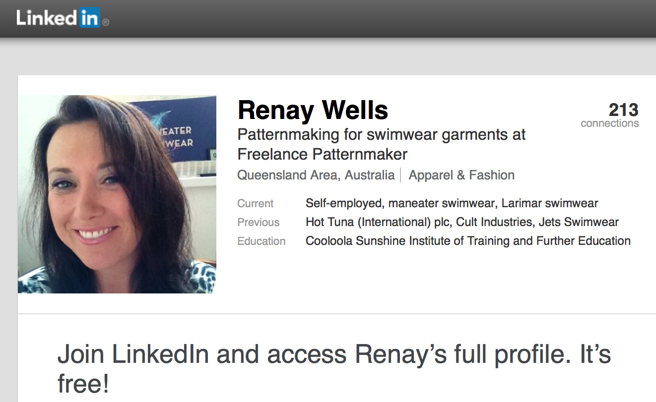 Renay Wells of Maneater Swimwear / LinkedIN Profile