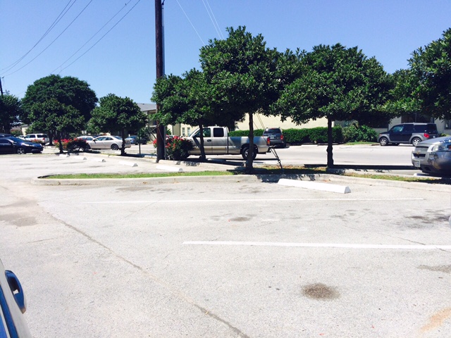 Parking lot where corolla was towed