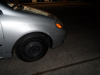 Corolla front wheel before towed