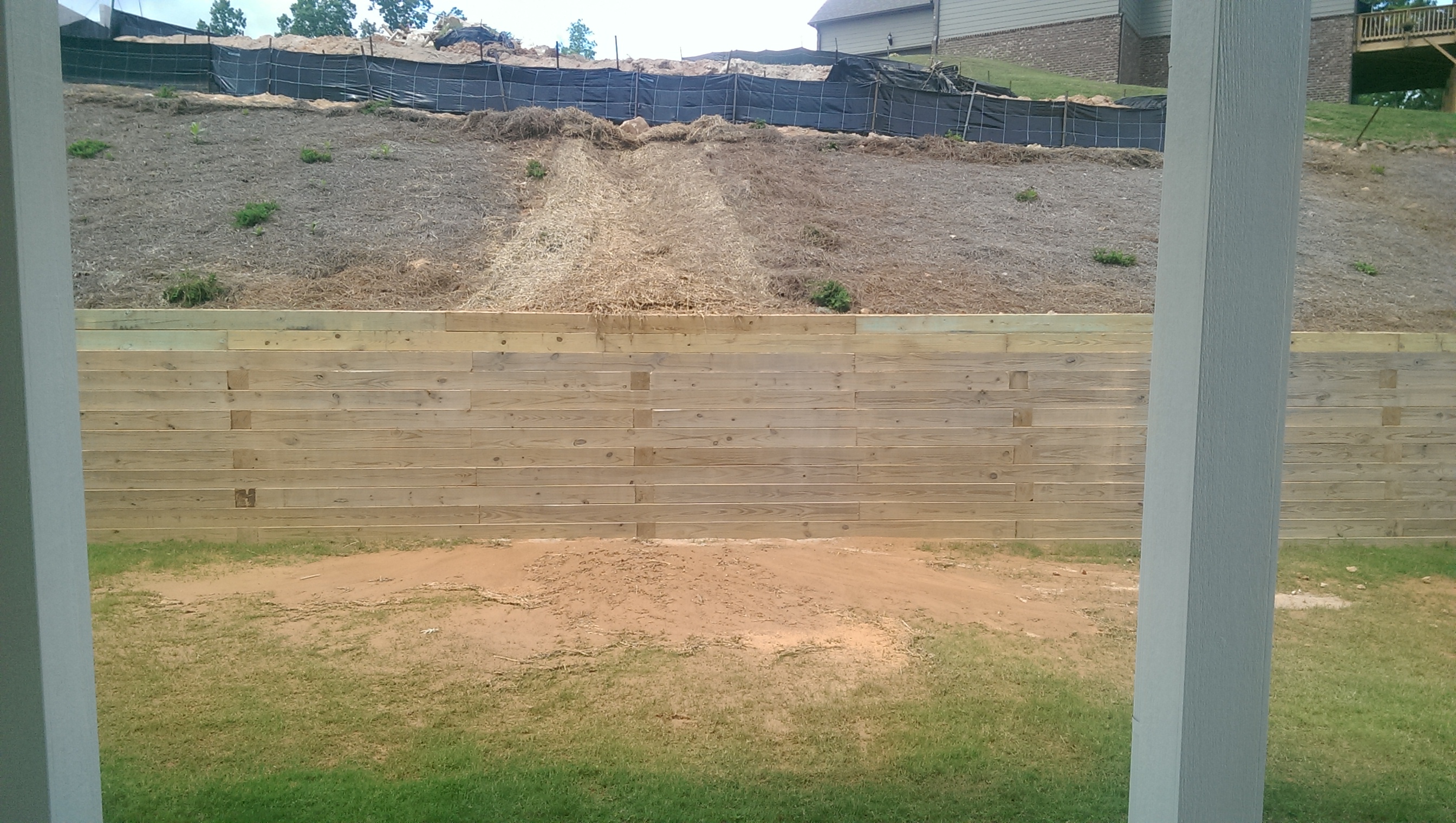 Current view as of 7/1/15 (11wks since initial washout and still no resolution meanwhile they have graded and sodded 5 new homes in the subdivision while neglecting to fix my damage)