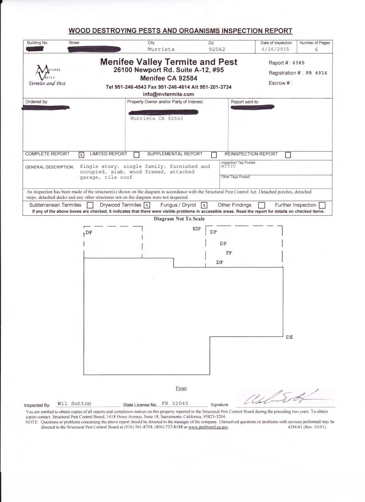 First page of report