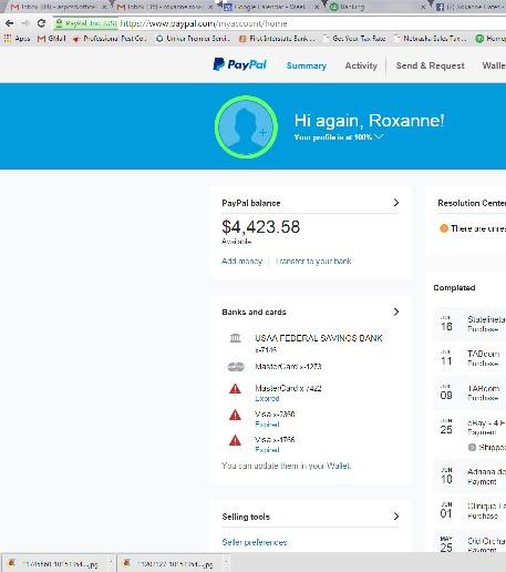 proof of refund showing up in her paypal account