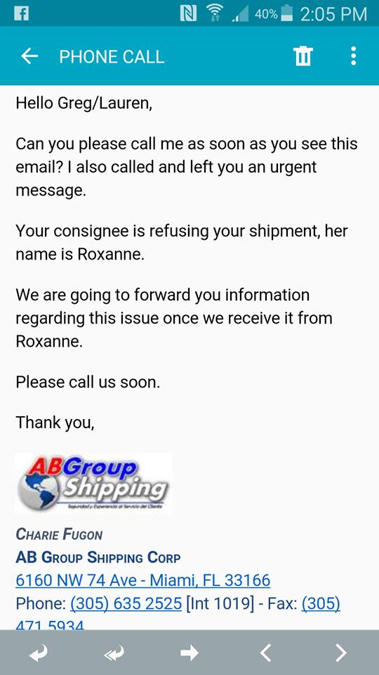 refusal of shipment