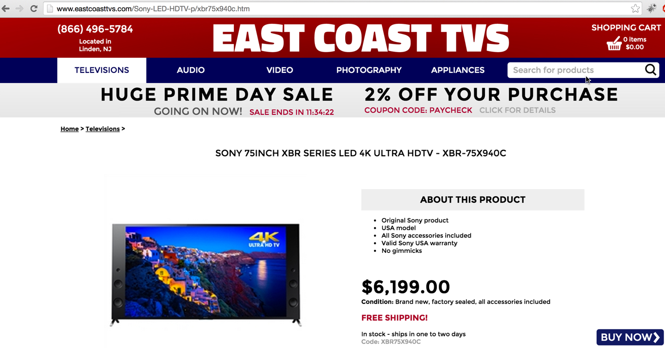 Site they show you when shopping for TVs (Sony XBR75x940C)