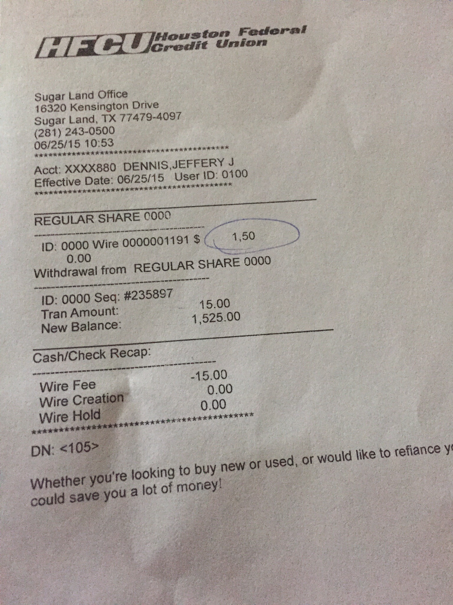 Proof we sent him funds he requested around June 26, 2015 corresponding with original price list!