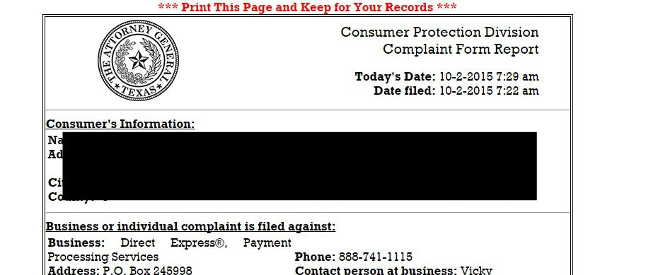 Complaint Filed Texas Attorney General I will keep my word and file every single complaint I mentioned. 152 complaints just on this web site