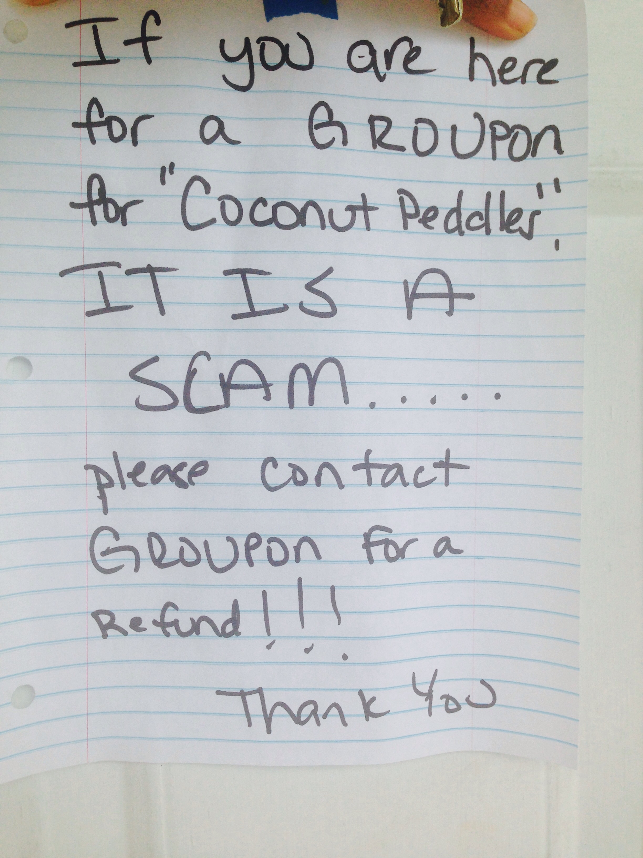 This is the note that was posted on the door of one of the business there. Apparently they got tired of people asking them about these people. 