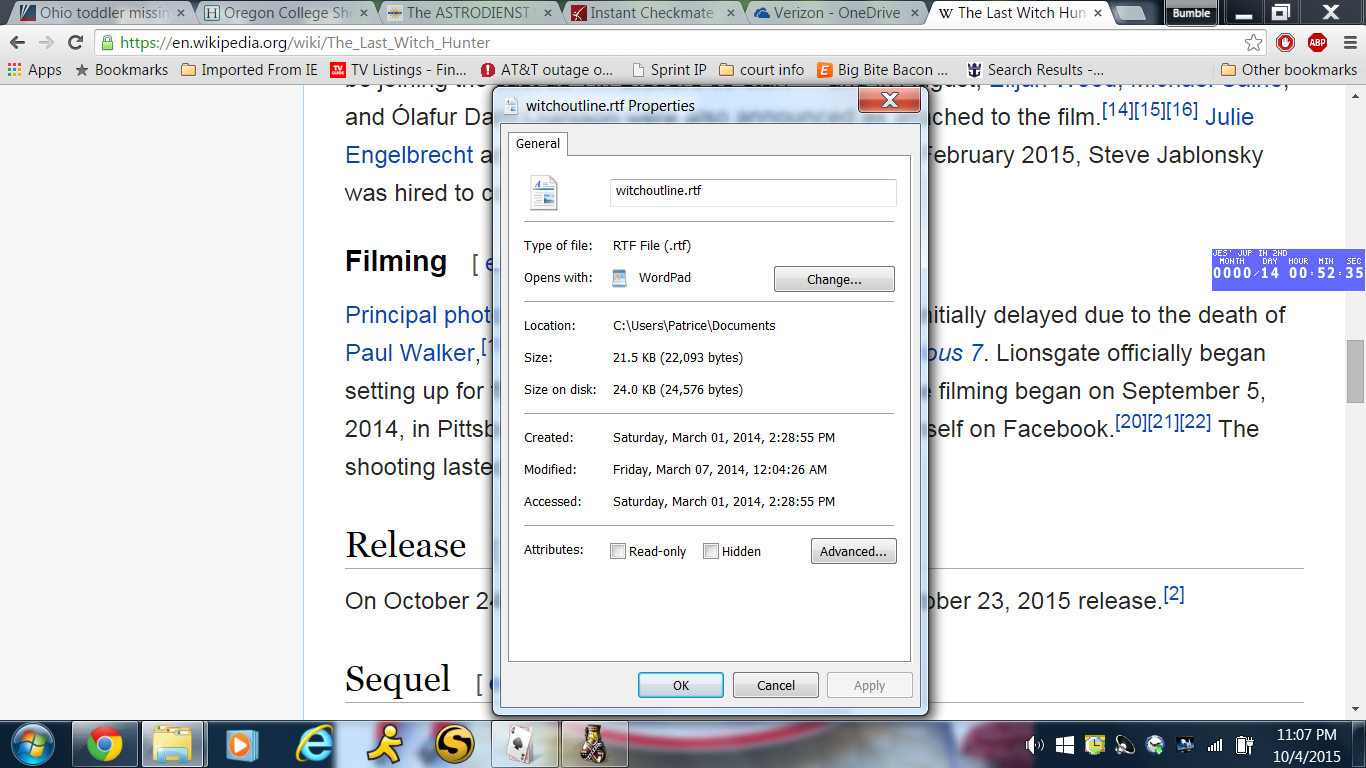 I wrote a Witch outline on March. Lionsgate started filming my idea on September. Vin Diesel, Lionsgate and others have to have all the money, not pay me anything.