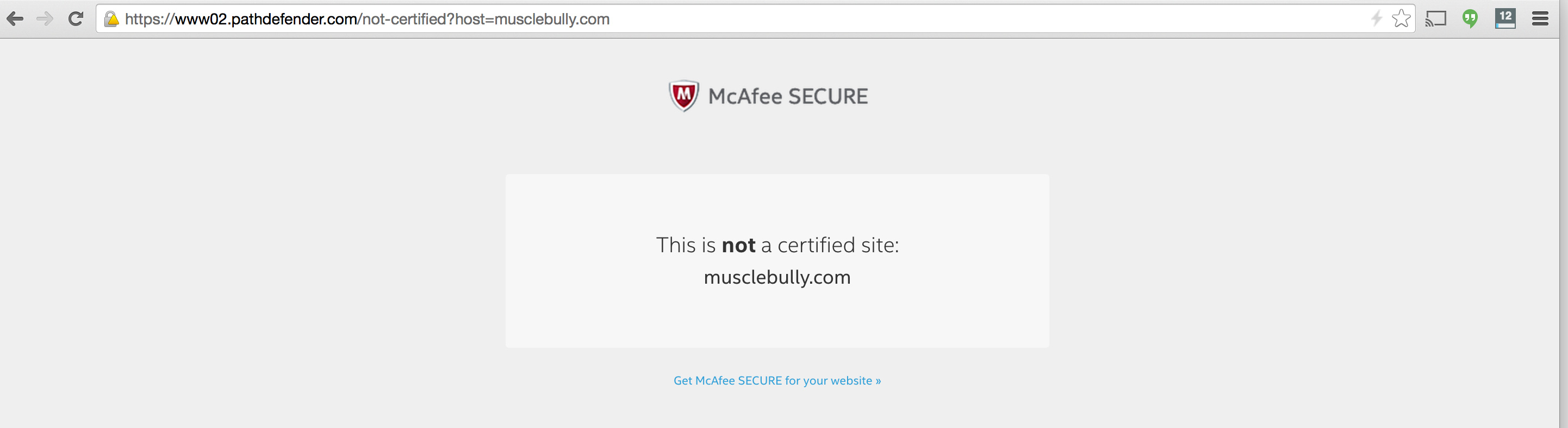 Proof of fake McAfee seal