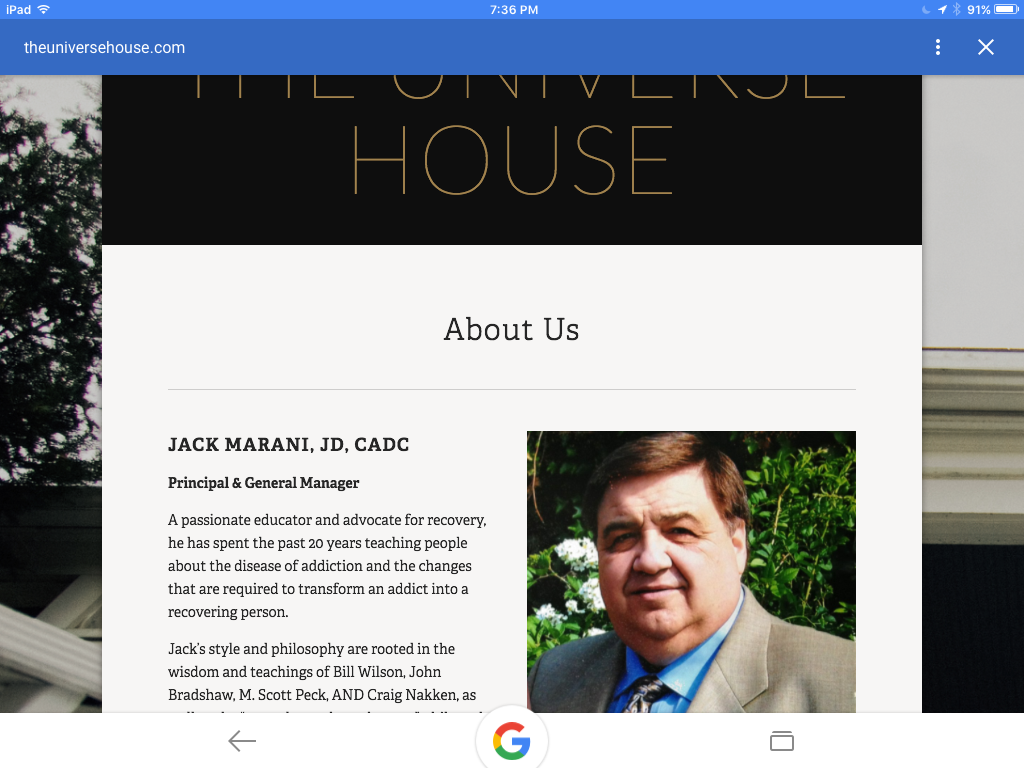 October 2015 Universe House Jack Marani JD CAdC