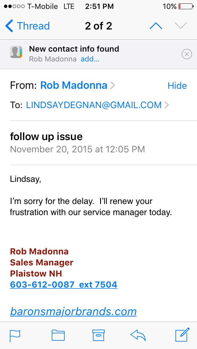 1st email to me from Rob