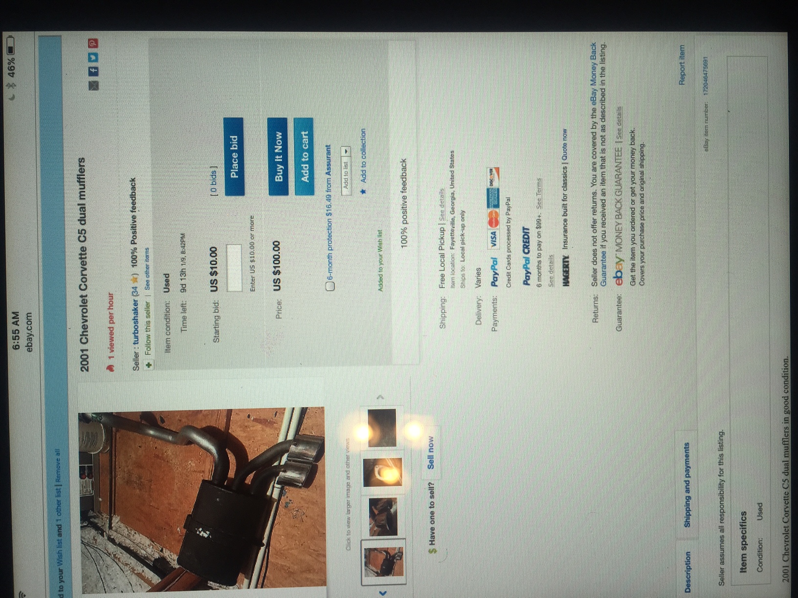 MY OLD EXHAUST BEING SOLD ON EBAY