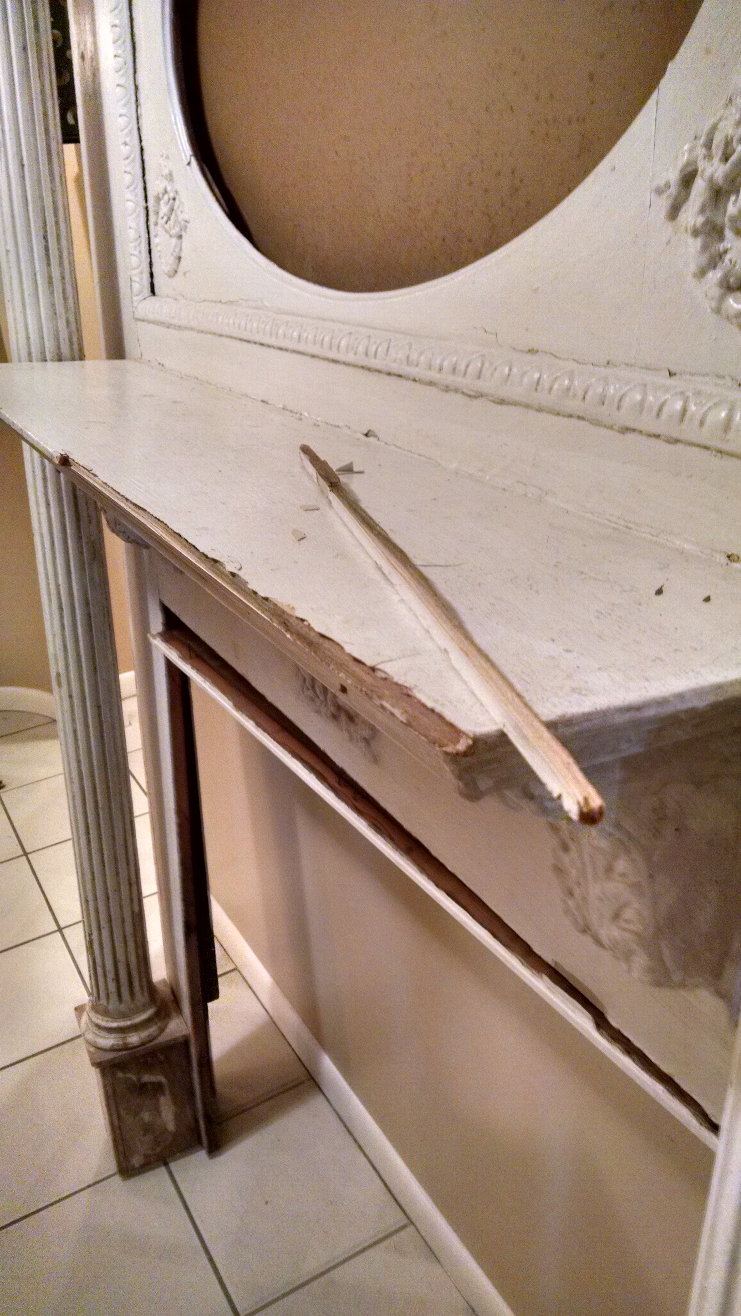 My antique fireplace mantle was broken in 3 places