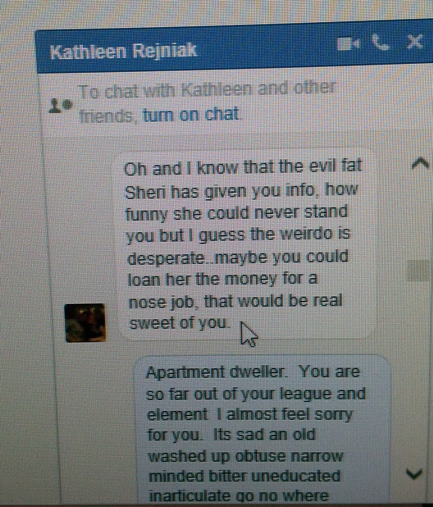 Kathleen Rejniaks disparaging remarks about her own sisters kid and niece