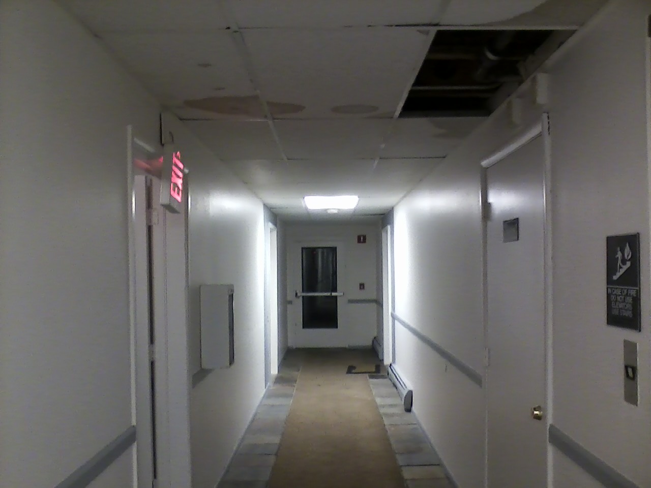 Trashed hallways.