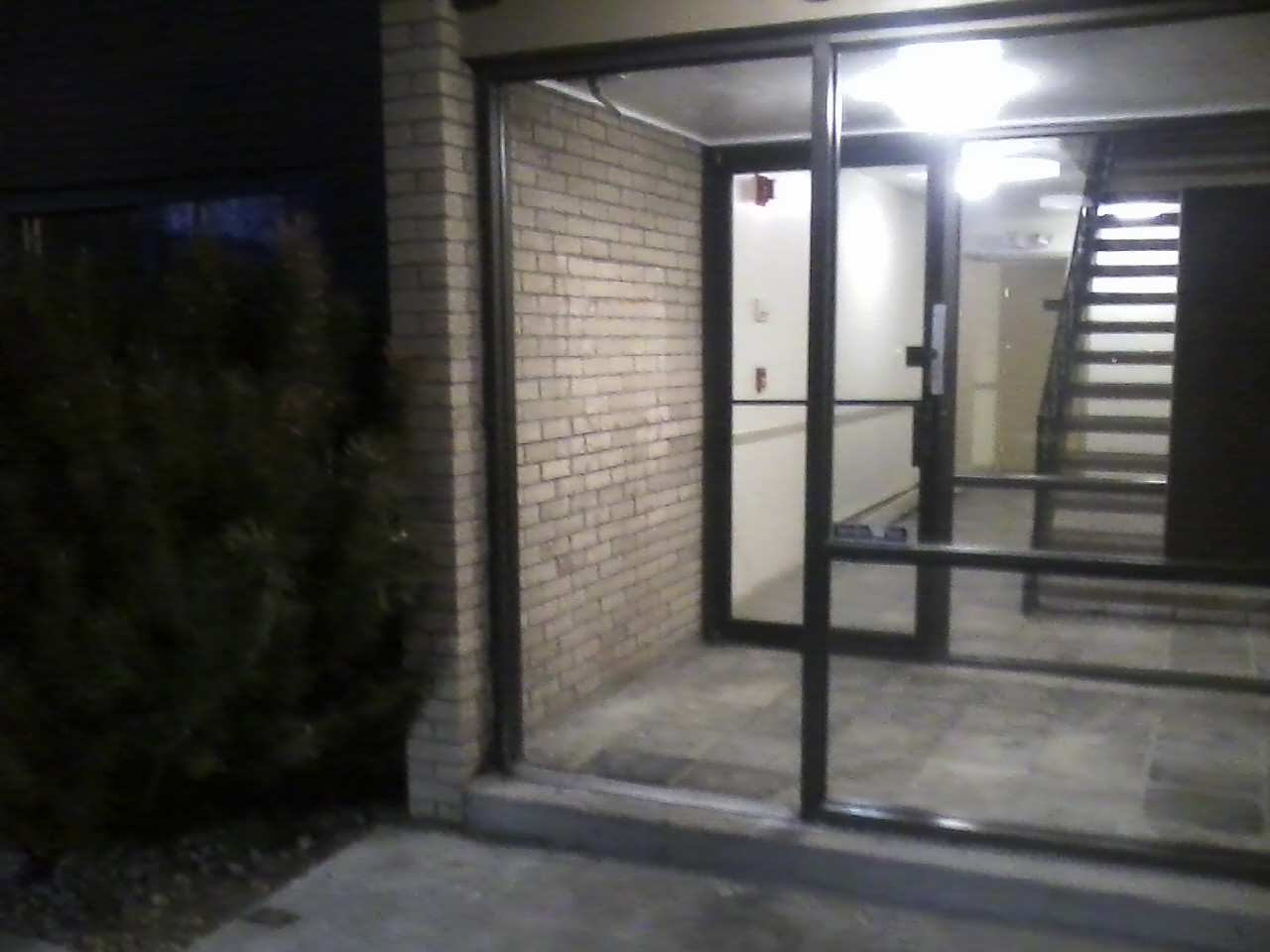 "Security" doors are often propped open, or completely broken/missing, as shown in this photo.