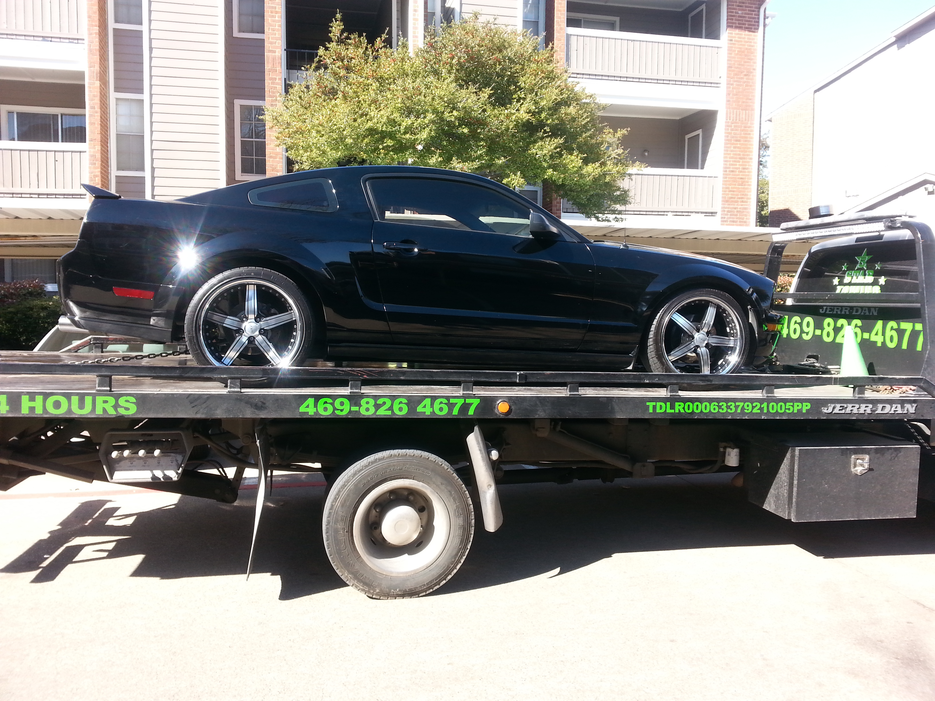 This is my car getting tow to lone star engine