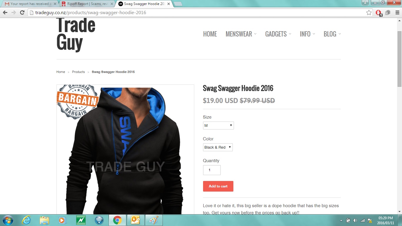 Here is the swag swagger advertised. 