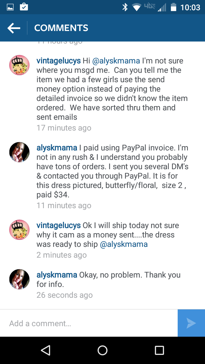 Response I received after opening PayPal dispute.